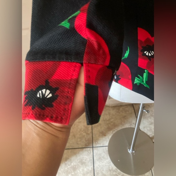 Carlisle Women's Blazer Floral Red Poppy Size 12 Dark Moody Bloomcore Unique - Picture 5 of 8